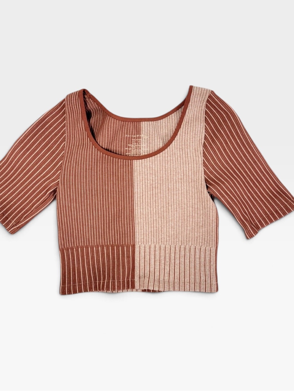 Free People Intimately Women's Size M / L Striped Seamless Crop Top Shirt rust